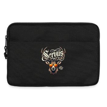 Trachtenshirt Herren Trachten T-Shirt Servus - Laptop bag 13" - black - Front