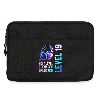 19e anniversaire garçon fille adolescente niveau 19 - Sacoche pour ordinateur portable 13 pouces - noir - Devant