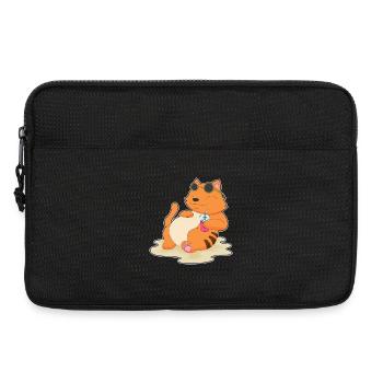 Cat Beach Drink Summer - Laptop bag 13" - black - Front