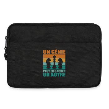 Cadeau Joueur Échecs Phrase Humoristique Génie - Sacoche pour ordinateur portable 13 pouces - noir - Devant