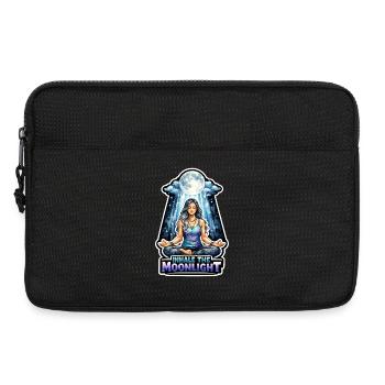 Méditation lunaire, pleine conscience lunaire, spirituel - Sacoche pour ordinateur portable 13 pouces - noir - Devant