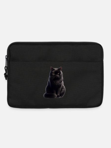 Schwarze Katze - Laptoptasche 13" - Schwarz