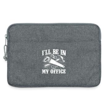 Ill Be In My Office Woodworking Humor - Laptop bag 13" - heather grey - Front