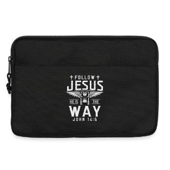 Follow Jesus He Is The Way John 14:6 Graphic - Laptoptasche 13" - Schwarz - Vorne