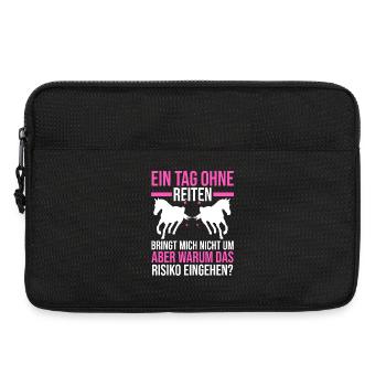 Reiten Pferdeliebhaber Reiterhof Pferde - Laptoptasche 13" - Schwarz - Vorne