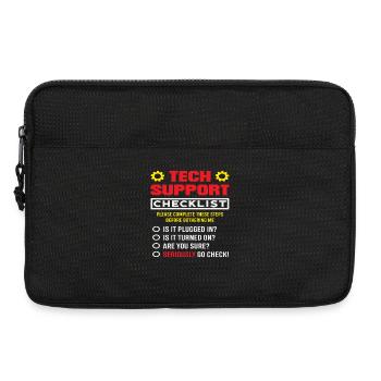 Tech Support Checkliste Stecker drin IT Admin - Laptoptasche 13" - Schwarz - Vorne