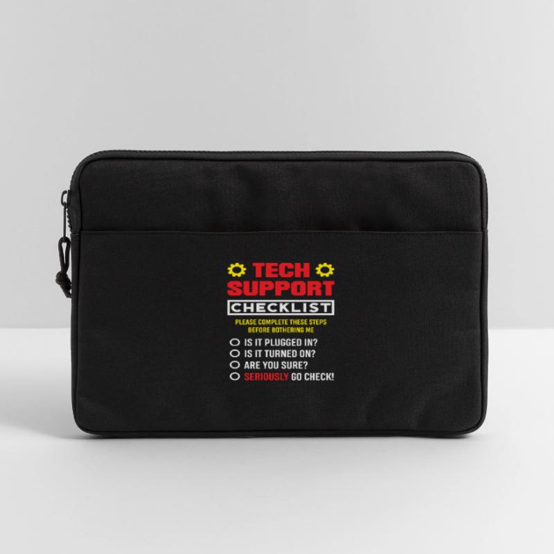 Tech Support Checkliste Stecker drin IT Admin Laptoptasche 13"
