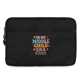 L’humour de la famille fille à l’ère de mon enfant du milieu - Sacoche pour ordinateur portable 13 pouces - noir - Devant