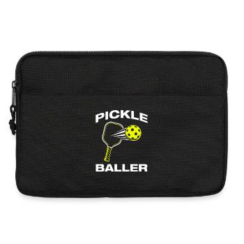 Pickle Baller Joueur de pickleball drôle - Sacoche pour ordinateur portable 13 pouces - noir - Devant