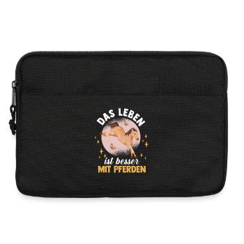 Reiten Pferdeliebhaber Reiterhof Pferde - Laptoptasche 13" - Schwarz - Vorne