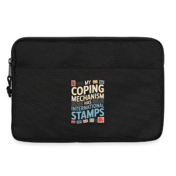Stamps help | Postcrossing - Laptop bag 13" - black - Front