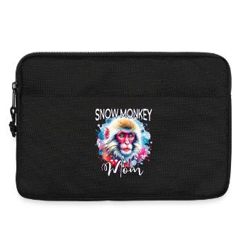 Snow Monkey Mom - Laptop bag 13" - black - Front