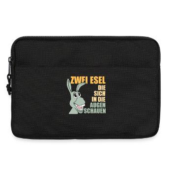 Zwei Esel die sich in die Augen schauen - Laptoptasche 13" - Schwarz - Vorne