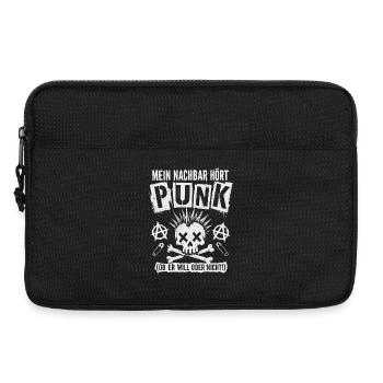 Mein Nachbar Hört Punk Lustiges Punk Shirt - Laptoptasche 13" - Schwarz - Vorne