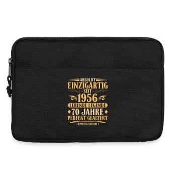 Einzigartig seit 1956 Baujahr 70. Geburtstag - Laptoptasche 13" - Schwarz - Vorne