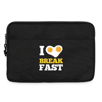 I Love Breakfast Fried Egg Heart - Laptop bag 13" - black - Front