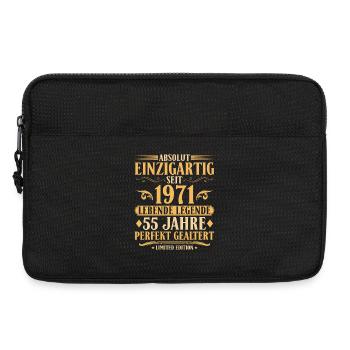 Einzigartig seit 1971 Baujahr 55. Geburtstag - Laptoptasche 13" - Schwarz - Vorne