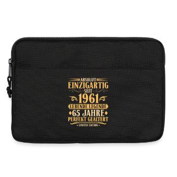 Einzigartig seit 1961 Baujahr 65. Geburtstag - Laptoptasche 13" - Schwarz - Vorne