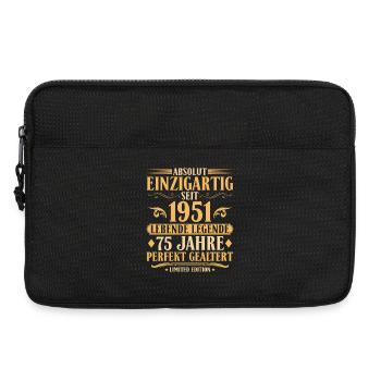 Einzigartig seit 1951 Baujahr 75. Geburtstag - Laptoptasche 13" - Schwarz - Vorne