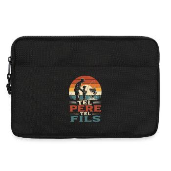 Wie Vater, so Sohn, Pfirsich, Geschenk, Papa, Kind. - Laptoptasche 13" - Schwarz - Vorne
