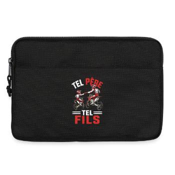 Tel Père Tel Fils Moto Cross Papa Fils Idée Cadeau - Sacoche pour ordinateur portable 13 pouces - noir - Devant
