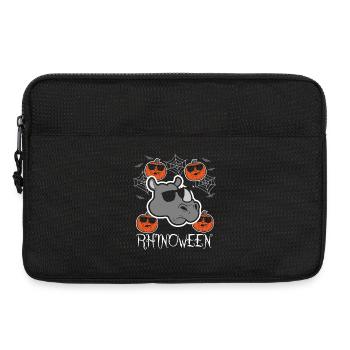 Safari Afrique Faune du Serengeti Rhinocéros d’Halloween - Sacoche pour ordinateur portable 13 pouces - noir - Devant