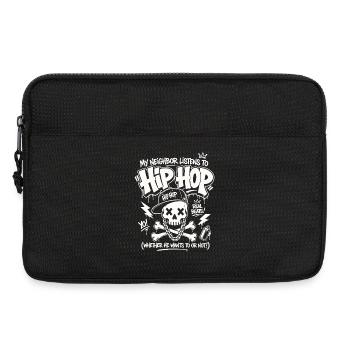 My Neighbor Listens To Hip Hop Funny Rap Shirt - Laptop bag 13" - black - Front