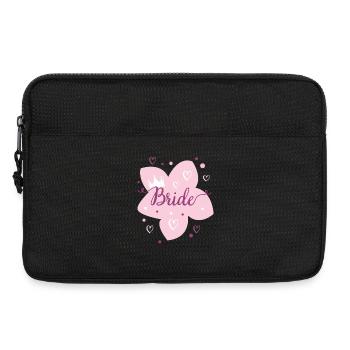 Couronne rose de fleurs de mariée de mariage - Sacoche pour ordinateur portable 13 pouces - noir - Devant