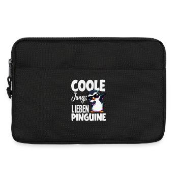 Coole Jungs lieben Pinguine Dabbing - Laptoptasche 13" - Schwarz - Vorne