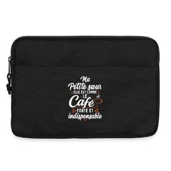 Ma Petite Sœur Comme Le Café Humour Famille - Sacoche pour ordinateur portable 13 pouces - noir - Devant