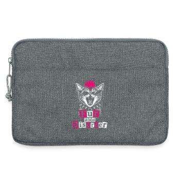 Fur And Disorder Lustiges Punk-Katzenmädchen - Laptoptasche 13" - Grau meliert - Vorne