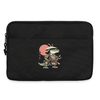 Samurai-Alligator in Rüstung - Laptoptasche 13" - Schwarz - Vorne