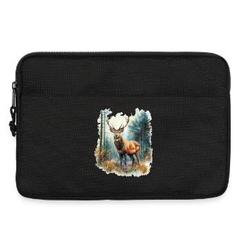Cerf, chevreuil, cerf - Sacoche pour ordinateur portable 13 pouces - noir - Devant