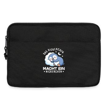Das Dickerchen macht ein Nickerchen Pinguin - Laptoptasche 13" - Schwarz - Vorne