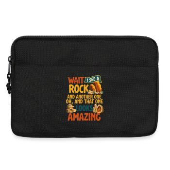 Drôle, attends, je vois un rockhound géologue rocheux - Sacoche pour ordinateur portable 13 pouces - noir - Devant