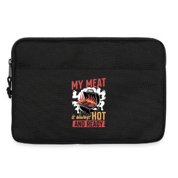 BBQ Grilling Meat Smoking Barbecue - Laptop bag 13" - black - Front