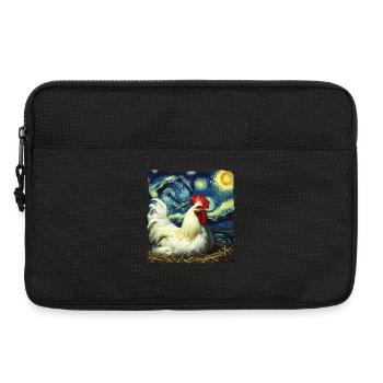 Nuit étoilée des poulets de Leghorn - Sacoche pour ordinateur portable 13 pouces - noir - Devant