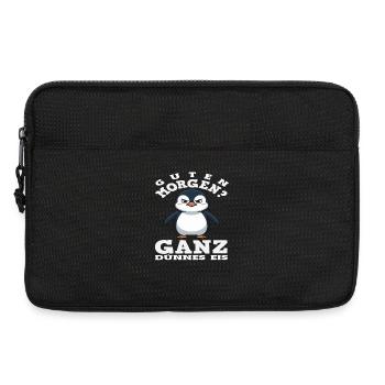 Guten Morgen Ganz dünnes Eis Pinguin - Laptoptasche 13" - Schwarz - Vorne