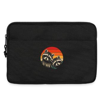 Raccoon Duo in the Retro Solar Circle - Laptop bag 13" - black - Front