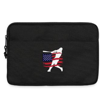USA Flag Baseball Player Silhouette - Laptop bag 13" - black - Front