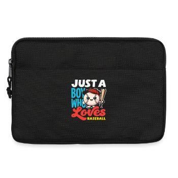 Nur ein Junge der Baseball liebt Kind - Laptoptasche 13" - Schwarz - Vorne