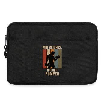 Mir reichts Ich geh pumpen Retro Fitness Shirt - Laptoptasche 13" - Schwarz - Vorne