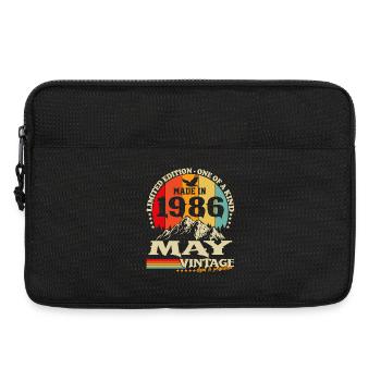 Cadeau d’anniversaire Vintage Born de mai 1986 - Sacoche pour ordinateur portable 13 pouces - noir - Devant