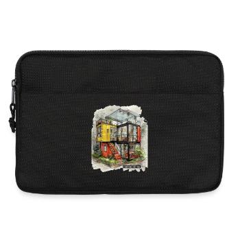 CONTAINED BUT FREE – Moderne Shipping Container Art - Laptoptasche 13" - Schwarz - Vorne