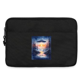 GO ON A TRIP - Futuristic Sunset UFO Art - Laptop bag 13" - black - Front