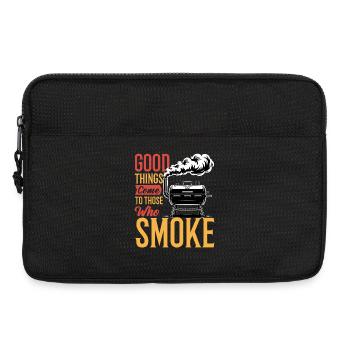BBQ Grilling Meat Smoking Barbecue - Laptop bag 13" - black - Front