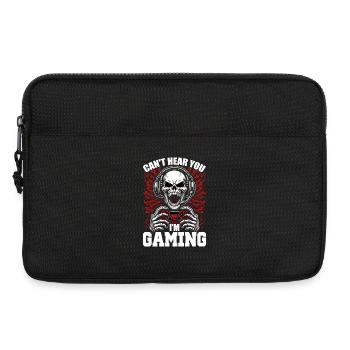 Totenkopf mit Gaming Controller Gamer Zocken - Laptoptasche 13" - Schwarz - Vorne