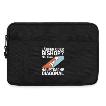 Läufer oder Bishop? Diagonal-Humor - Laptoptasche 13" - Schwarz - Vorne