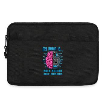 Half Human Half Machine Brain AI Graphic - Laptop bag 13" - black - Front