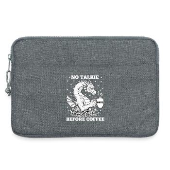 No Conversation Before Coffee Lover Dragon - Laptop bag 13" - heather grey - Front